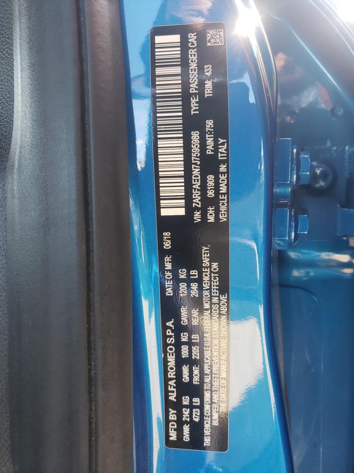 ZARFAEDN7J7595986 2018 Alfa Romeo Giulia Q4