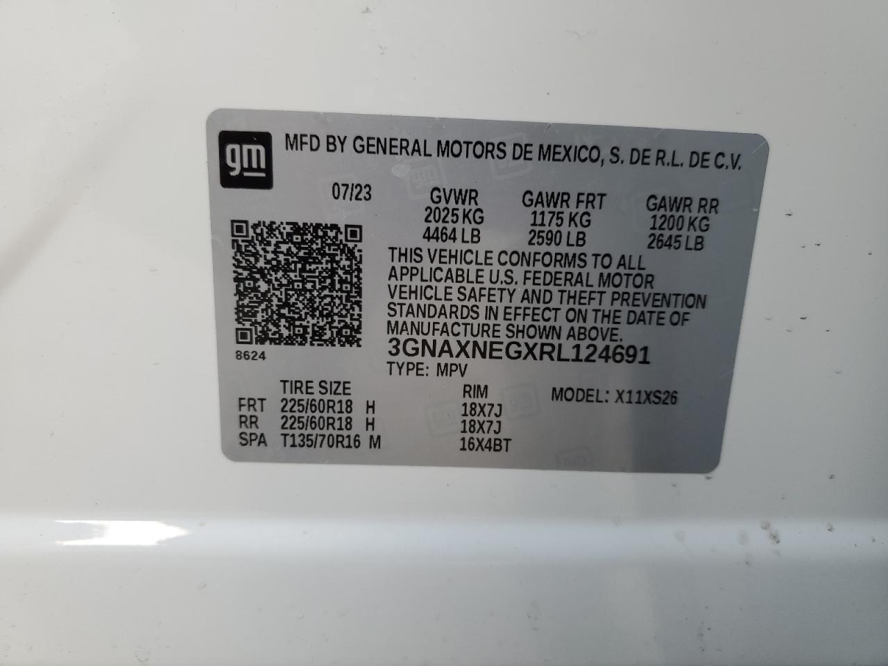 3GNAXNEGXRL124691 CHEVROLET EQUINOX 2024