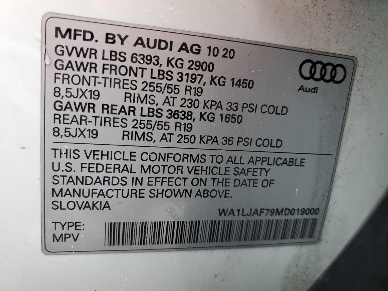 WA1LJAF79MD019000 AUDI Q7 2021