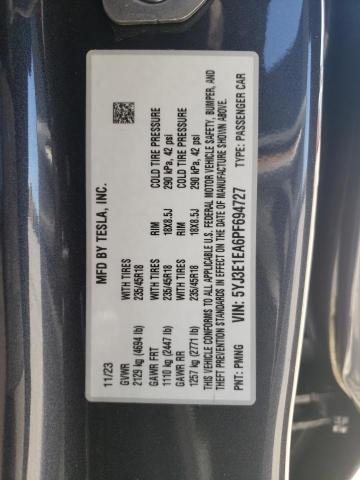 2023 Tesla Model 3 VIN: 5YJ3E1EA6PF694727 Lot: 47722464