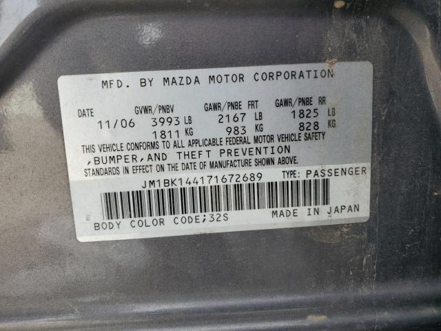 2007 Mazda 3 Hatchback VIN: JM1BK144171672689 Lot: 48532254