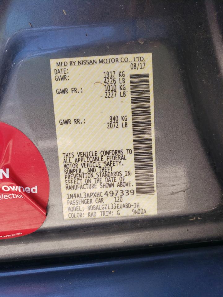 1N4AL3APXHC497339 NISSAN ALTIMA 2017