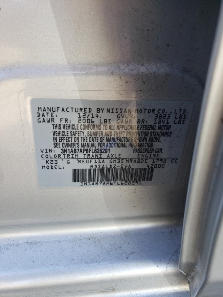 3N1AB7AP6FL628291 2015 Nissan Sentra S