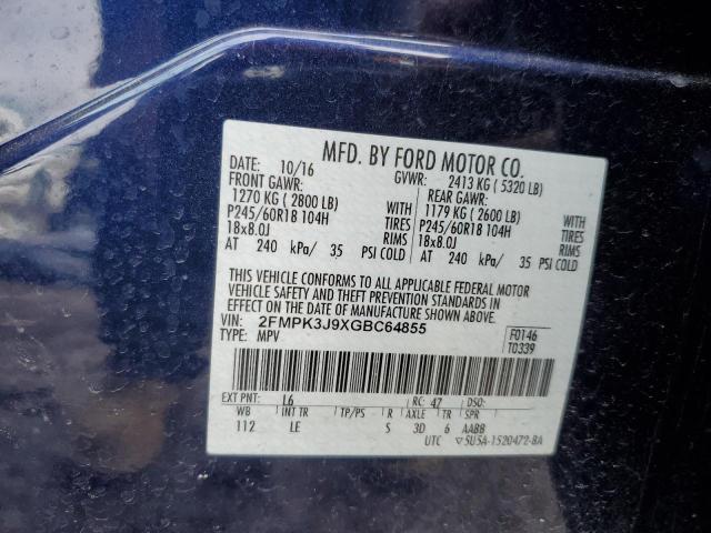 2FMPK3J9XGBC64855 2016 FORD EDGE, photo no. 13