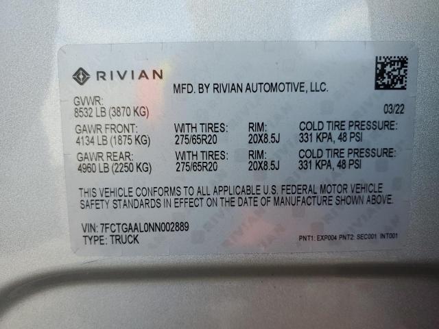 Lot #2387682127 2022 RIVIAN R1T LAUNCH salvage car