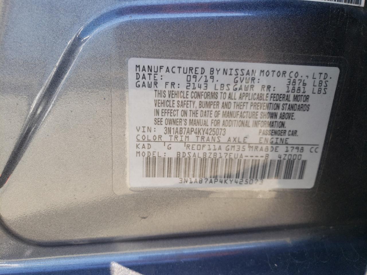 3N1AB7AP4KY425073 NISSAN SENTRA 2019