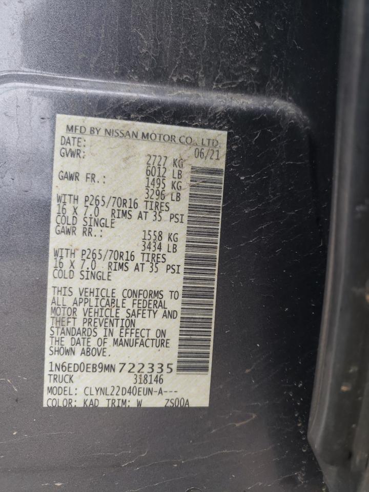 1N6ED0EB9MN722335 NISSAN FRONTIER 2021