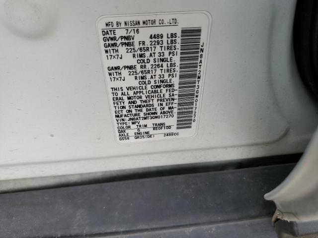 JN8AT2MT3GW017270 NISSAN ROGUE 2016