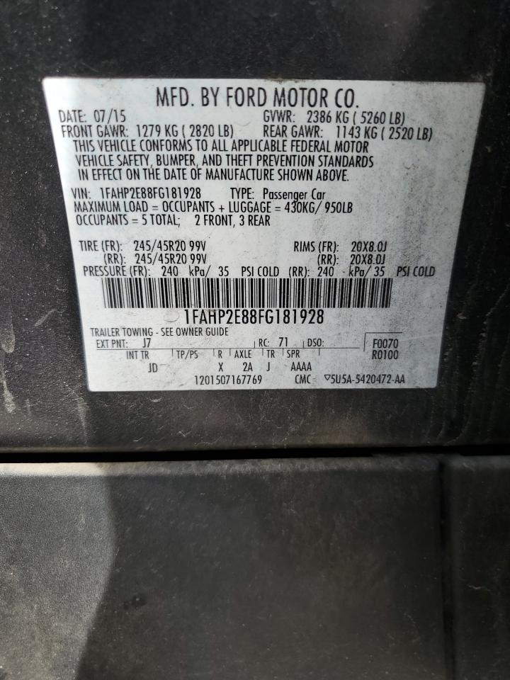 1FAHP2E88FG181928 2015 Ford Taurus Sel