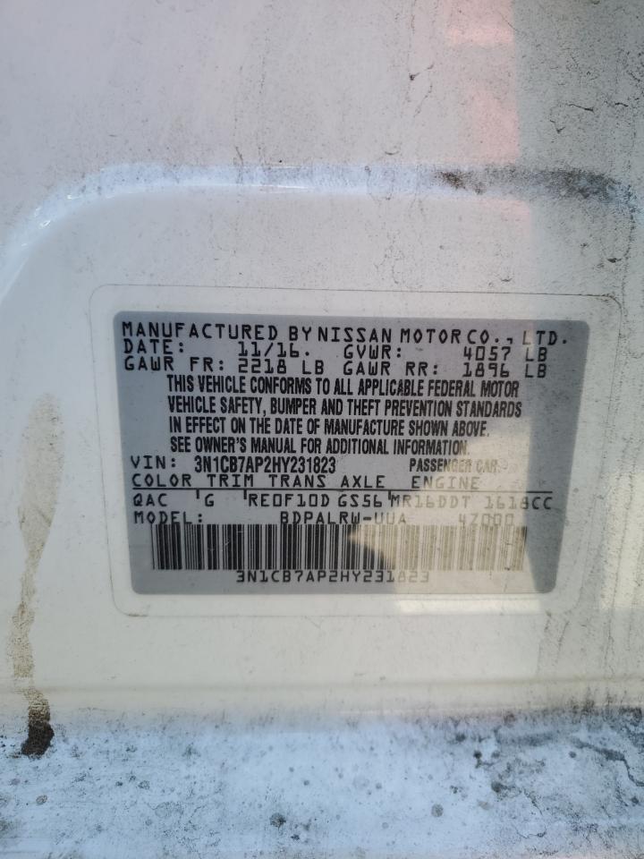 3N1CB7AP2HY231823 2017 Nissan Sentra Sr Turbo