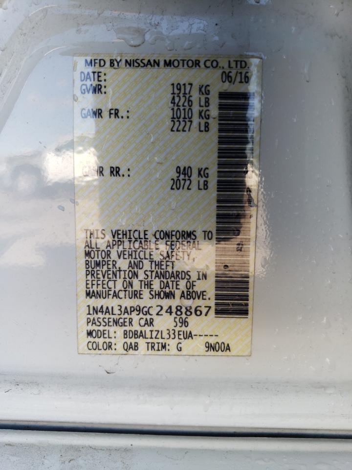 1N4AL3AP9GC248867 NISSAN ALTIMA 2016