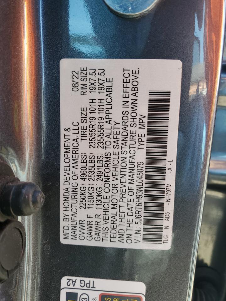 5J6RT6H93NL045079 HONDA CRV 2022