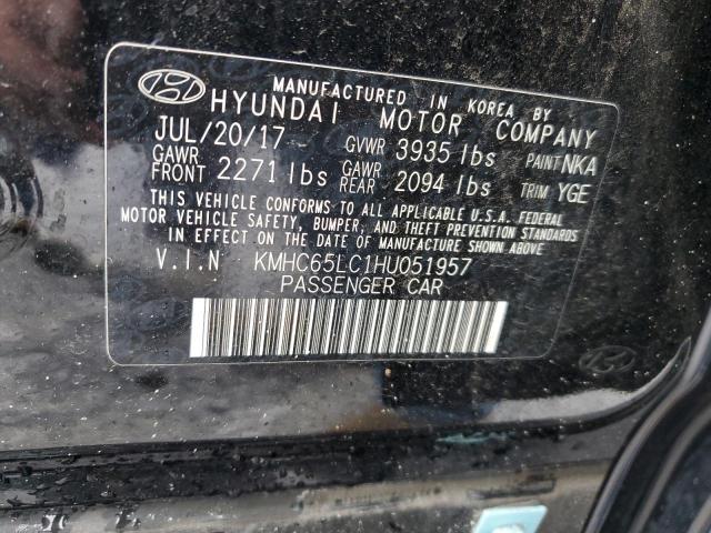 2017 HYUNDAI IONIQ BLUE - KMHC65LC1HU051957