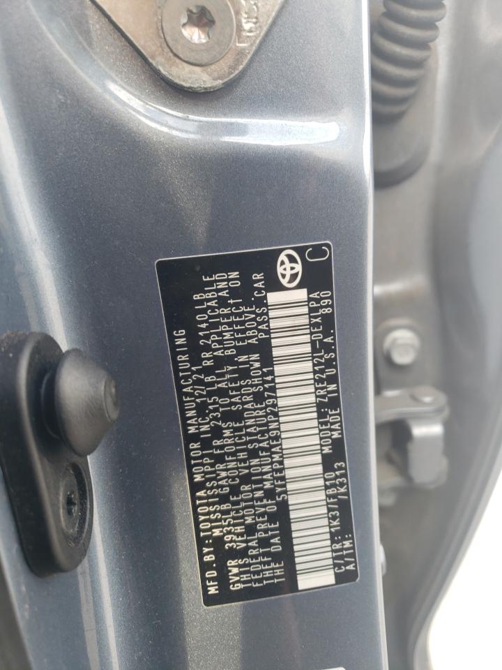 5YFEPMAE9NP297141 TOYOTA COROLLA 2022