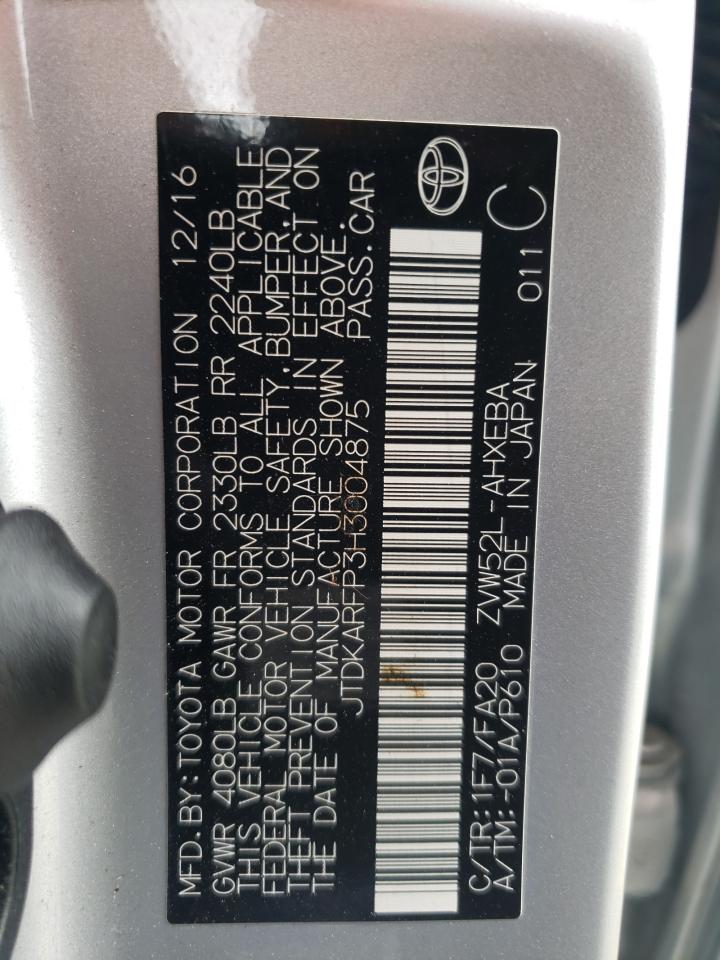 JTDKARFP3H3004875 TOYOTA PRIUS 2017