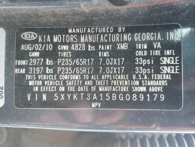 2011 Kia Sorento Base VIN: 5XYKT3A15BG089179 Lot: 39961174