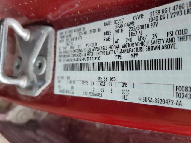 2017 FORD ESCAPE TIT - 1FMCU9JD2HUD11016