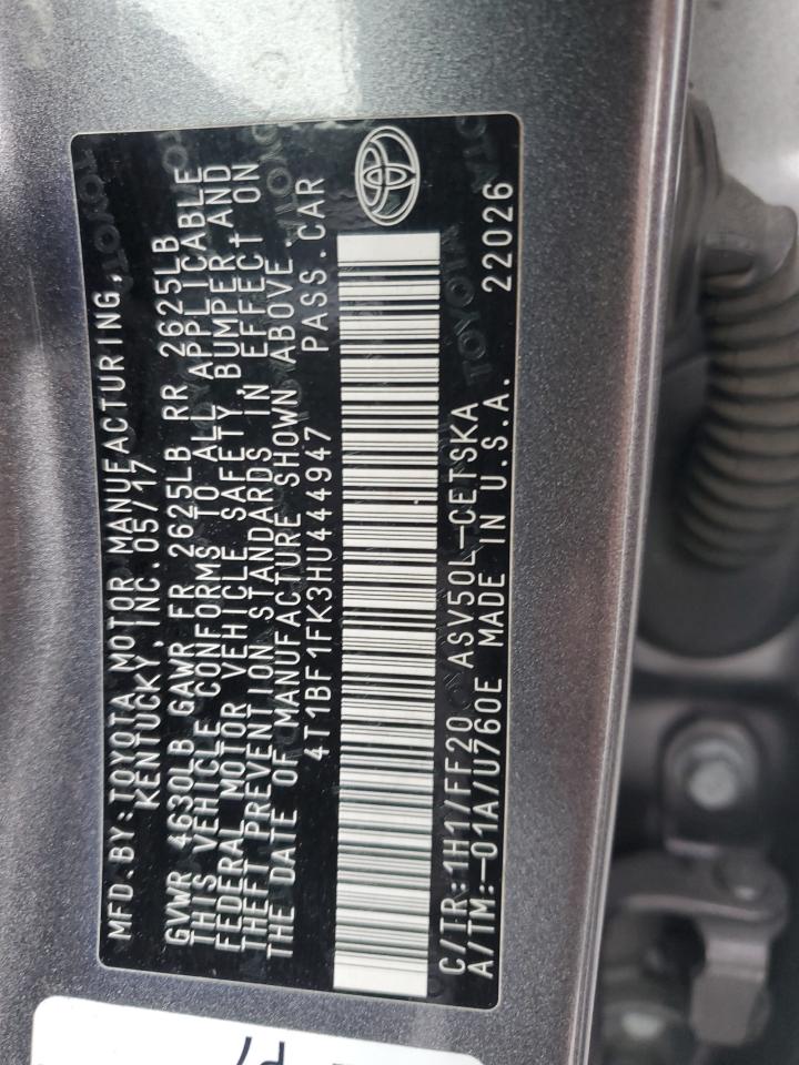 4T1BF1FK3HU444947 TOYOTA CAMRY 2017