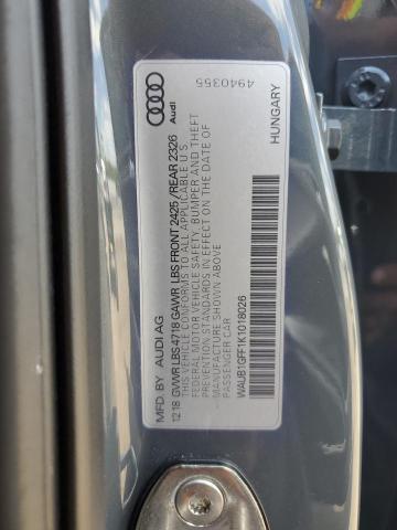 2019 AUDI S3 PREMIUM WAUB1GFF1K1018026