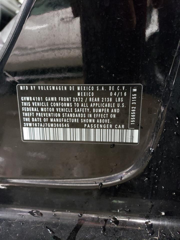 3VW167AJ7GM366545 2016 Volkswagen Jetta S