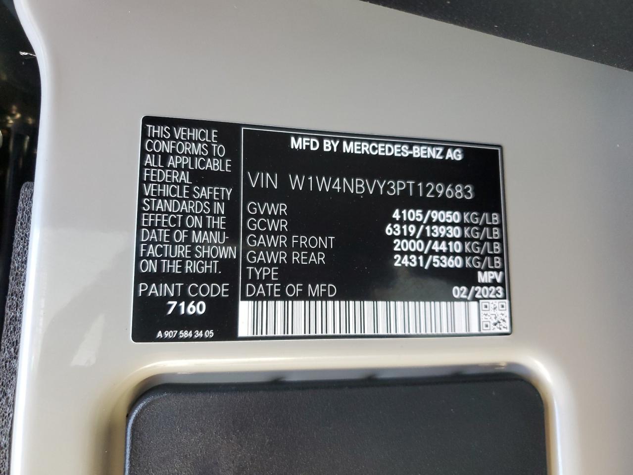 W1W4NBVY3PT129683 2023 Mercedes-Benz Sprinter 2500