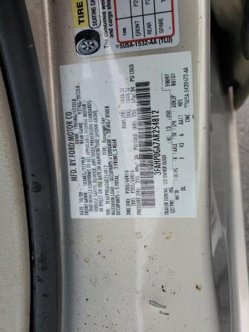 2010 Ford Fusion S VIN: 3FAHP0GA7AR254812 Lot: 47892474