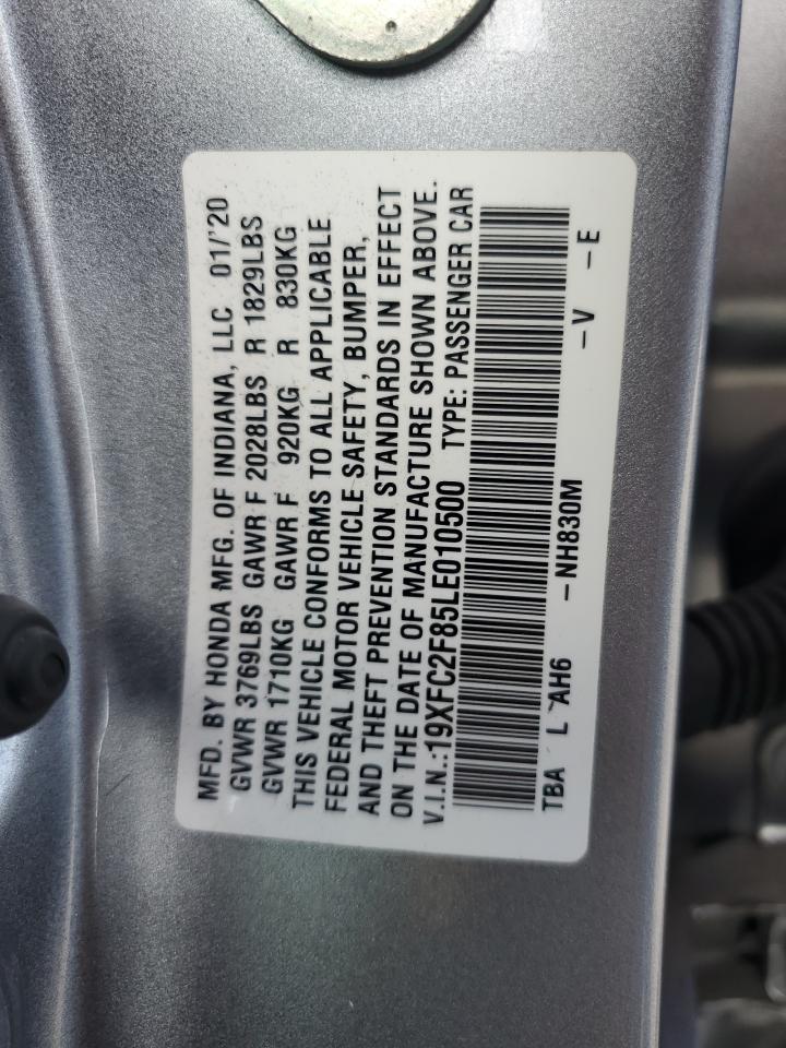 19XFC2F85LE010500 HONDA CIVIC 2020