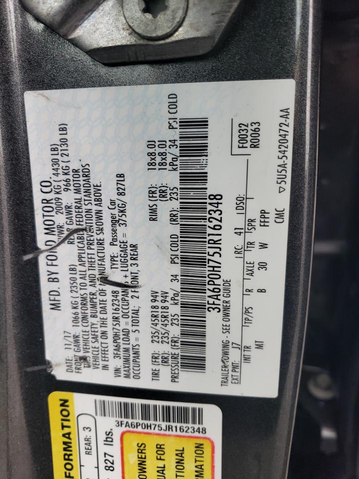 3FA6P0H75JR162348 FORD FUSION 2018