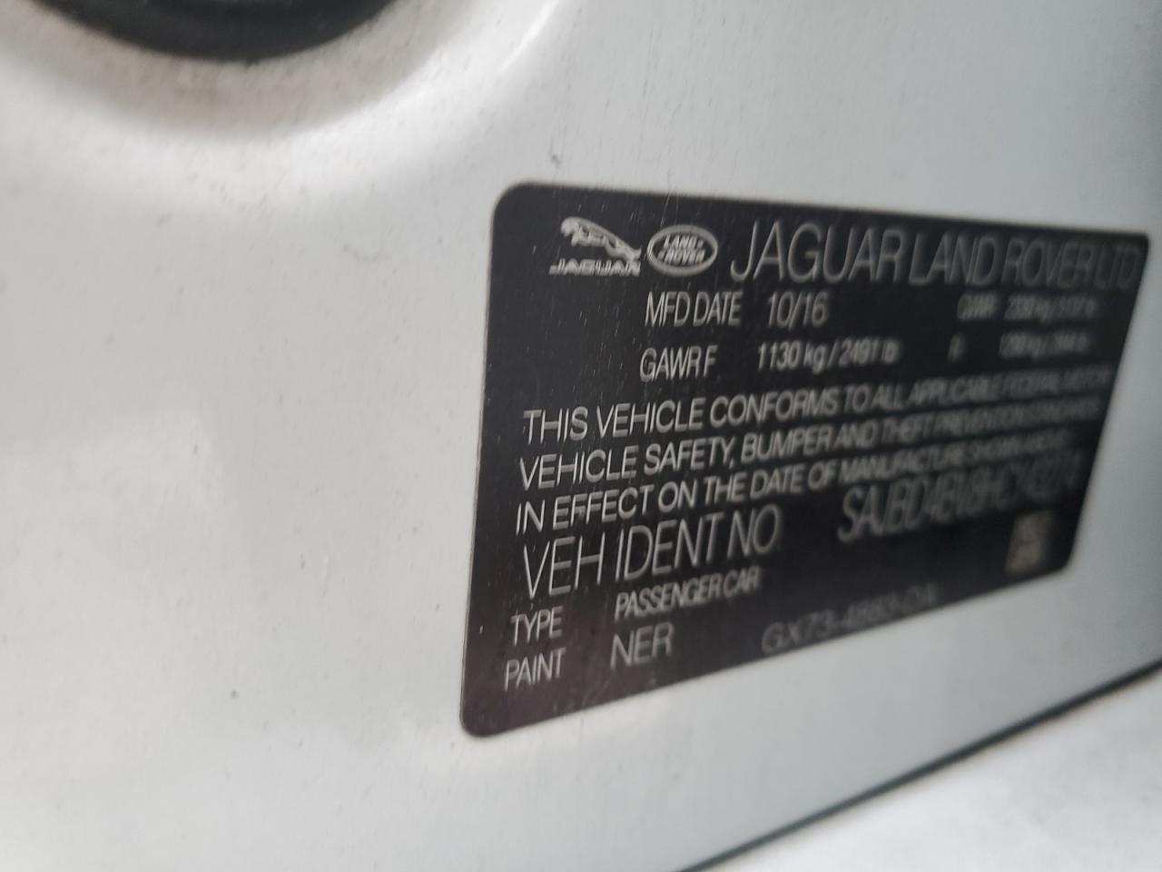SAJBD4BV8HCY43274 JAGUAR XF 2017