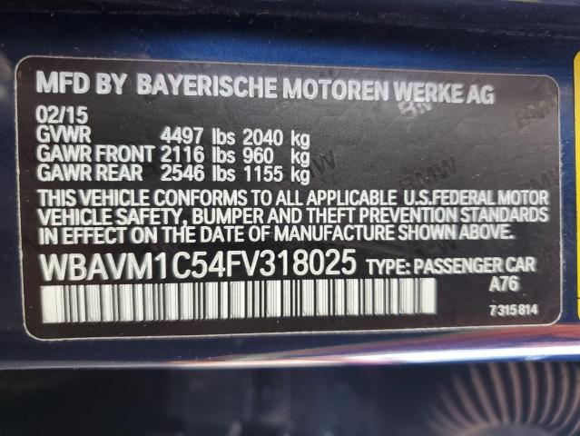 2015 BMW X1 SDRIVE2 WBAVM1C54FV318025
