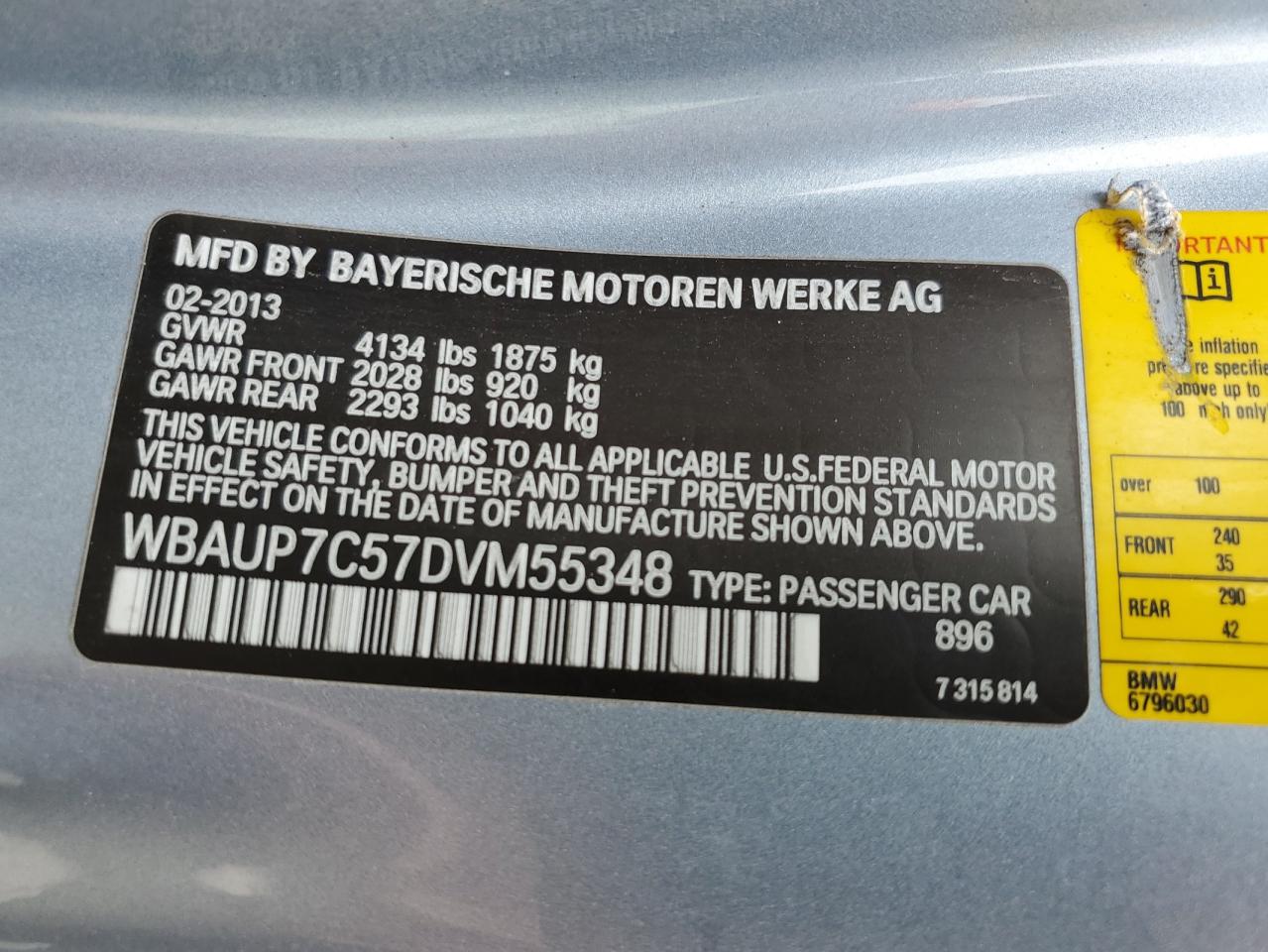 WBAUP7C57DVM55348 2013 BMW 128 I