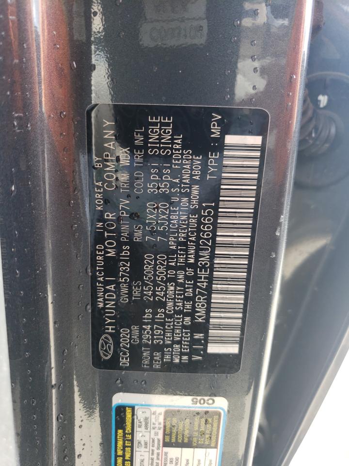 KM8R74HE3MU266651 HYUNDAI PALISADE 2021