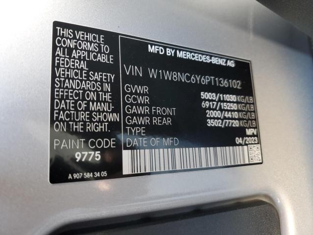 2023 Mercedes-Benz Sprinter 3500 VIN: W1W8NC6Y6PT136102 Lot: 47878284