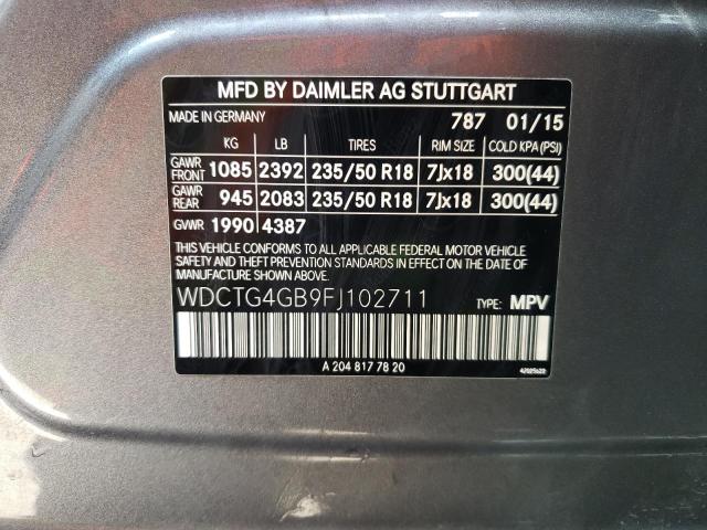 VIN WDCTG4GB9FJ102711 2015 Mercedes-Benz GLA-Class,... no.13