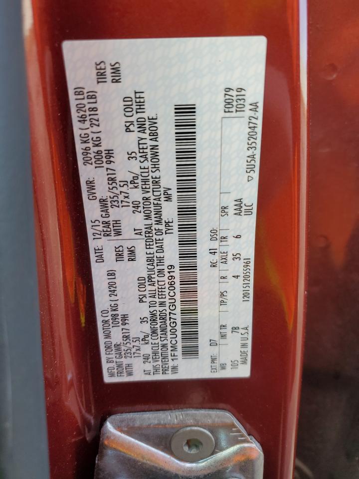 1FMCU0G77GUC06919 FORD ESCAPE 2016