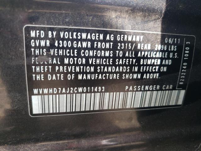 2012 Volkswagen Gti VIN: WVWHD7AJ2CW011493 Lot: 48878624