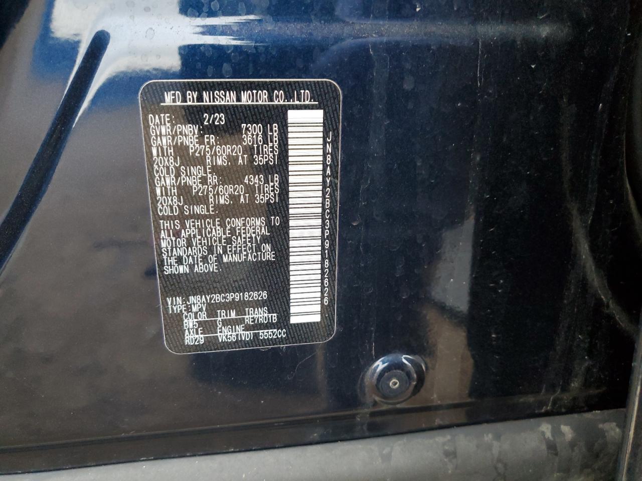JN8AY2BC3P9182626 NISSAN ARMADA 2023