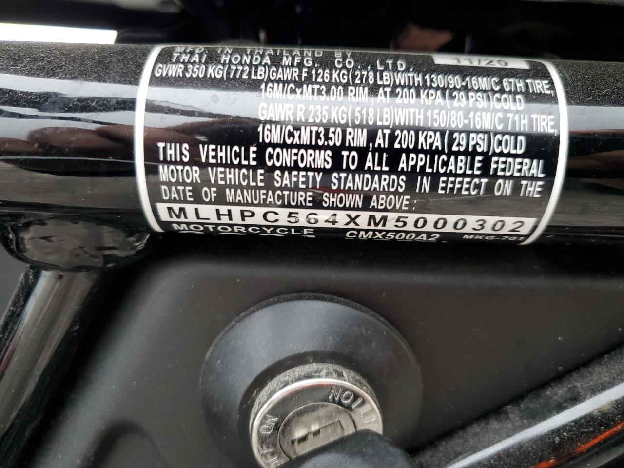 MLHPC564XM5000302 HONDA CM CYCLE 2021