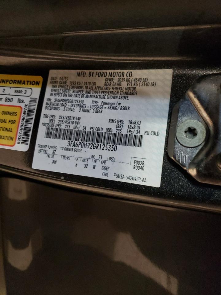 3FA6P0H92GR125350 FORD FUSION 2016
