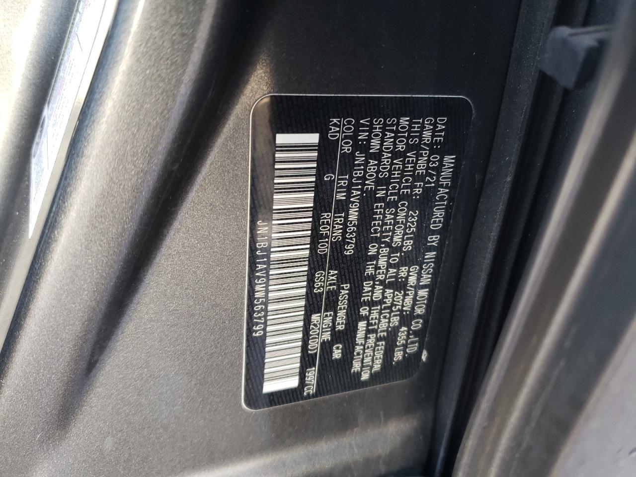 JN1BJ1AV9MW563799 NISSAN ROGUE 2021