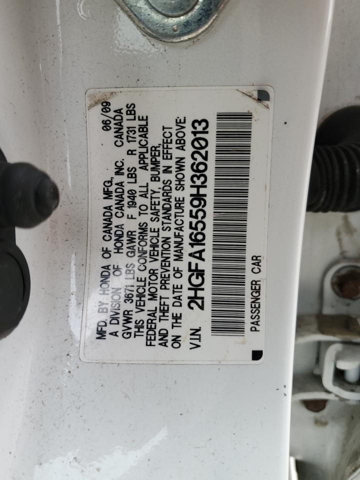 2HGFA16559H362013 2009 Honda Civic Lx
