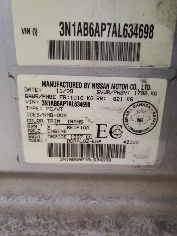 3N1AB6AP7AL634698 2010 Nissan Sentra 2.0