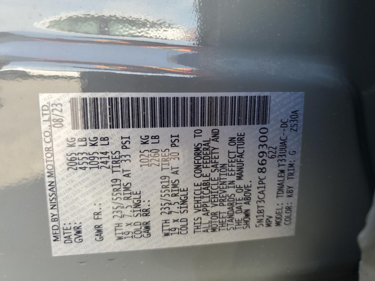 5N1BT3CA1PC869300 NISSAN ROGUE 2023