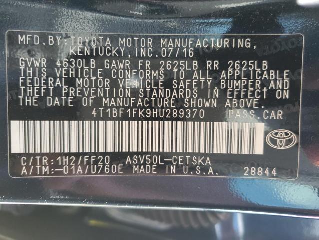2017 TOYOTA CAMRY LE - 4T1BF1FK9HU289370