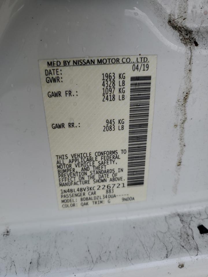 1N4BL4BV3KC226721 NISSAN ALTIMA 2019
