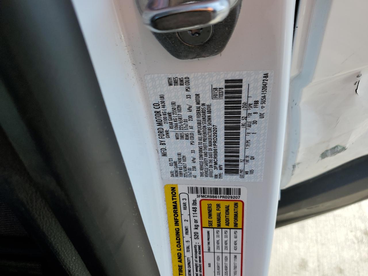 3FMCR9B61PRD29207 FORD BRONCO 2023