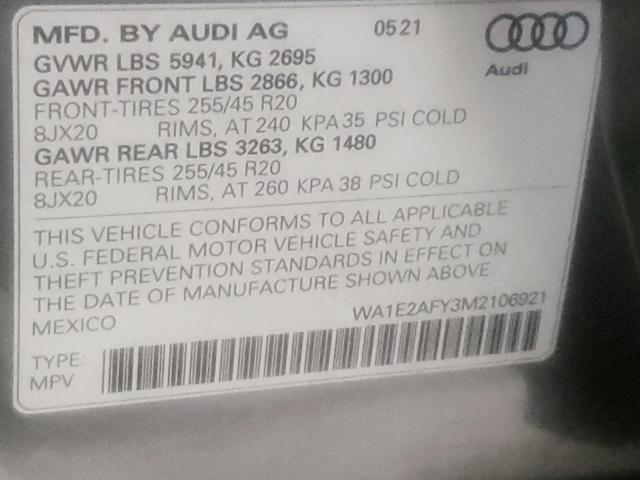 VIN WA1E2AFY3M2106921 2021 Audi Q5, Premium Plus no.14