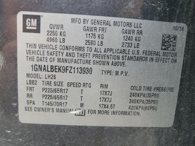 1GNALBEK9FZ113930 2015 Chevrolet Equinox Lt