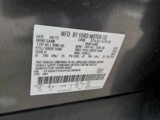 2015 FORD EXPLORER L - 1FM5K7F83FGC56909