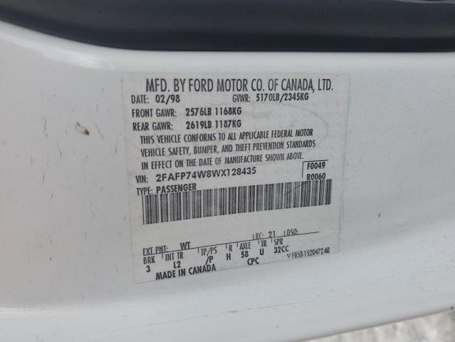 1998 Ford Crown Victoria Lx VIN: 2FAFP74W8WX128435 Lot: 48669934